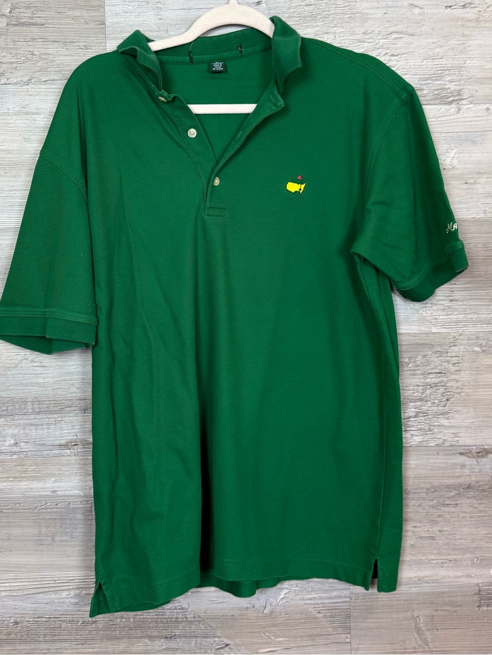 Official Masters Tournament Mens Medium Green Pima Cotton Golf Polo Shirt